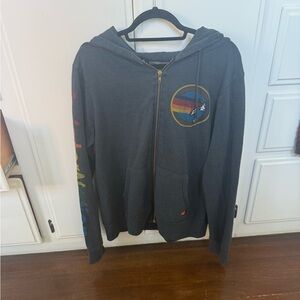 Aviator Nation Malibu charcoal zip up hoodie